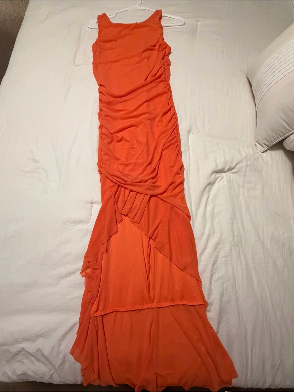 Zesica Orange Ruched Bodycon Mermaid Dress - Medium - Picture 6 of 8